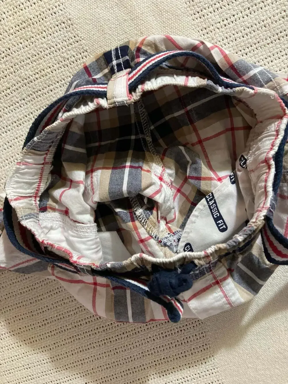 Gymboree Boys Plaid Cargo Shorts with Belt Classic Fit